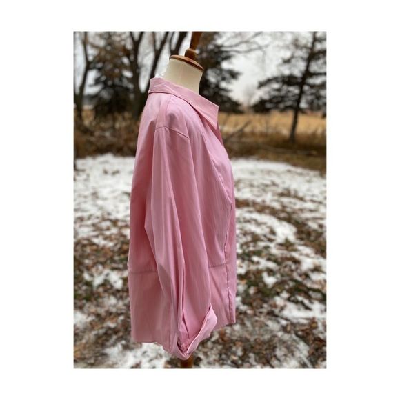 Vtg Baby Pink Casual Shirt Button Up Darts Work - Picture 7 of 11